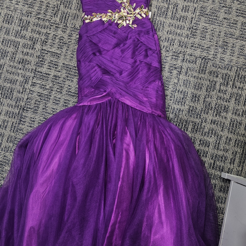 Mac Duggal Purple Strapless Dress